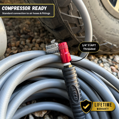 Jaco Lightning™ L2-Series Tire Air Chuck | Open Flow, 1/4" F-NPT (2 Pack)