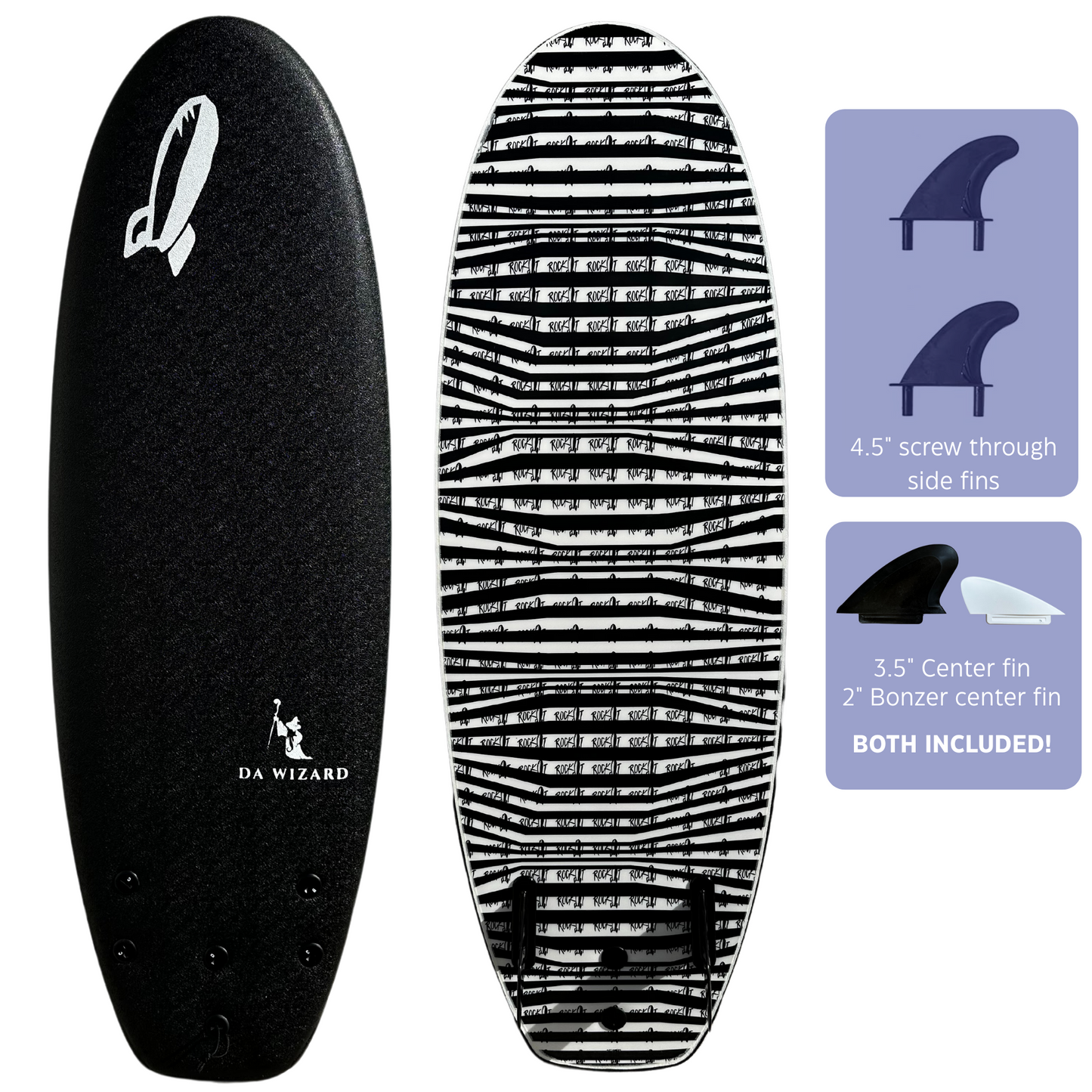 Rock-It Surf 4'10" DA WIZARD performance 2+1 shortboard