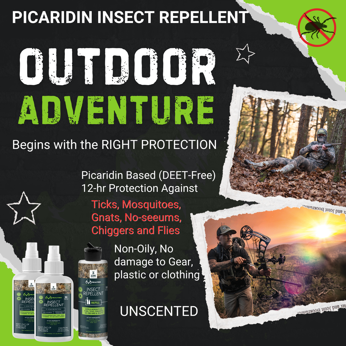 Zone Protects Insect Repellent Zone Realtree Twin Pack 4oz + Refill
