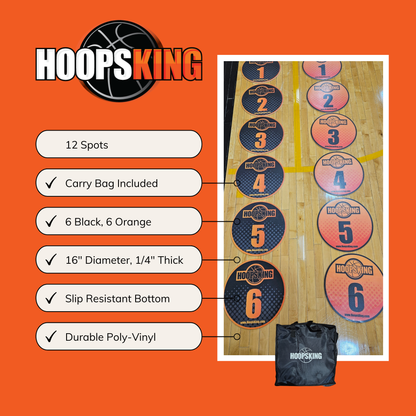 HoopsKing Offensive Spacing Training Spot Markers | 16"