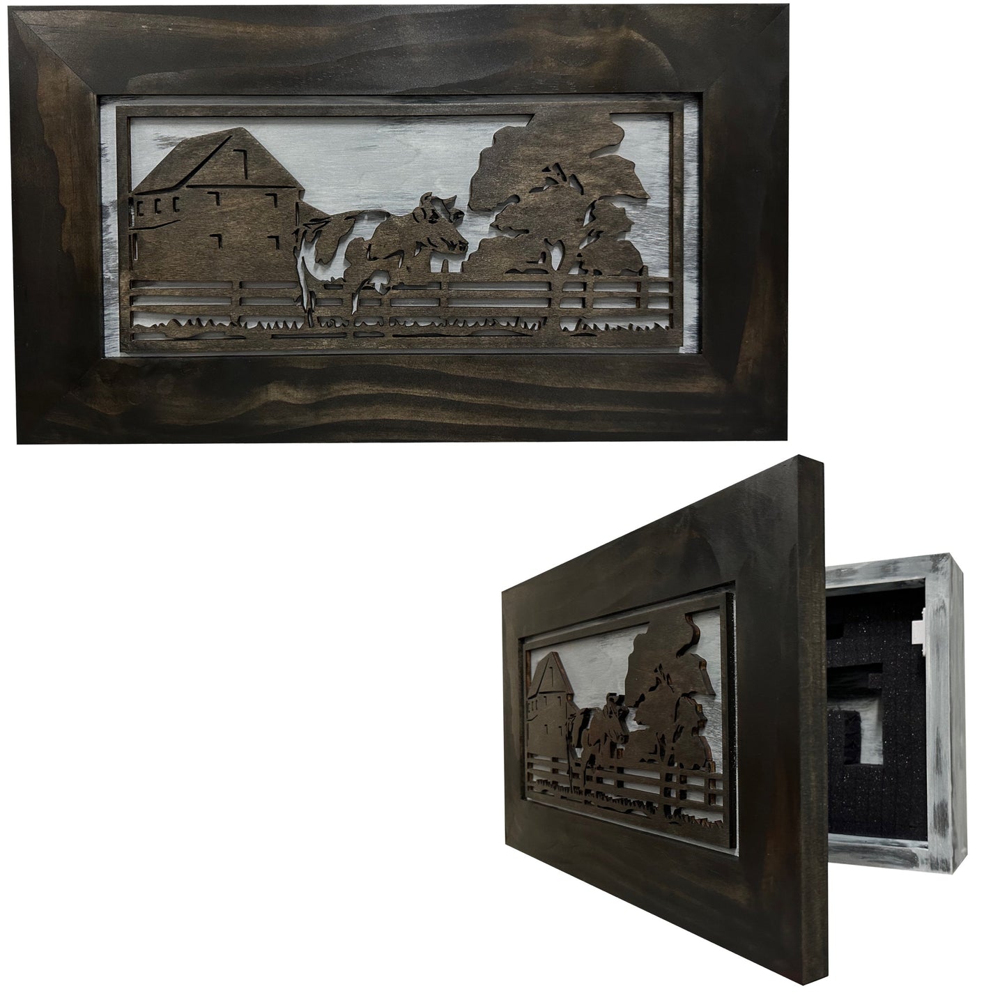 Bellewood Designs - Cow Farm Wall-Mounted Secure Gun Cabinet