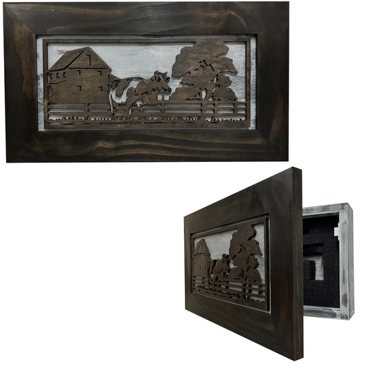 Bellewood Designs - Cow Farm Wall-Mounted Secure Gun Cabinet