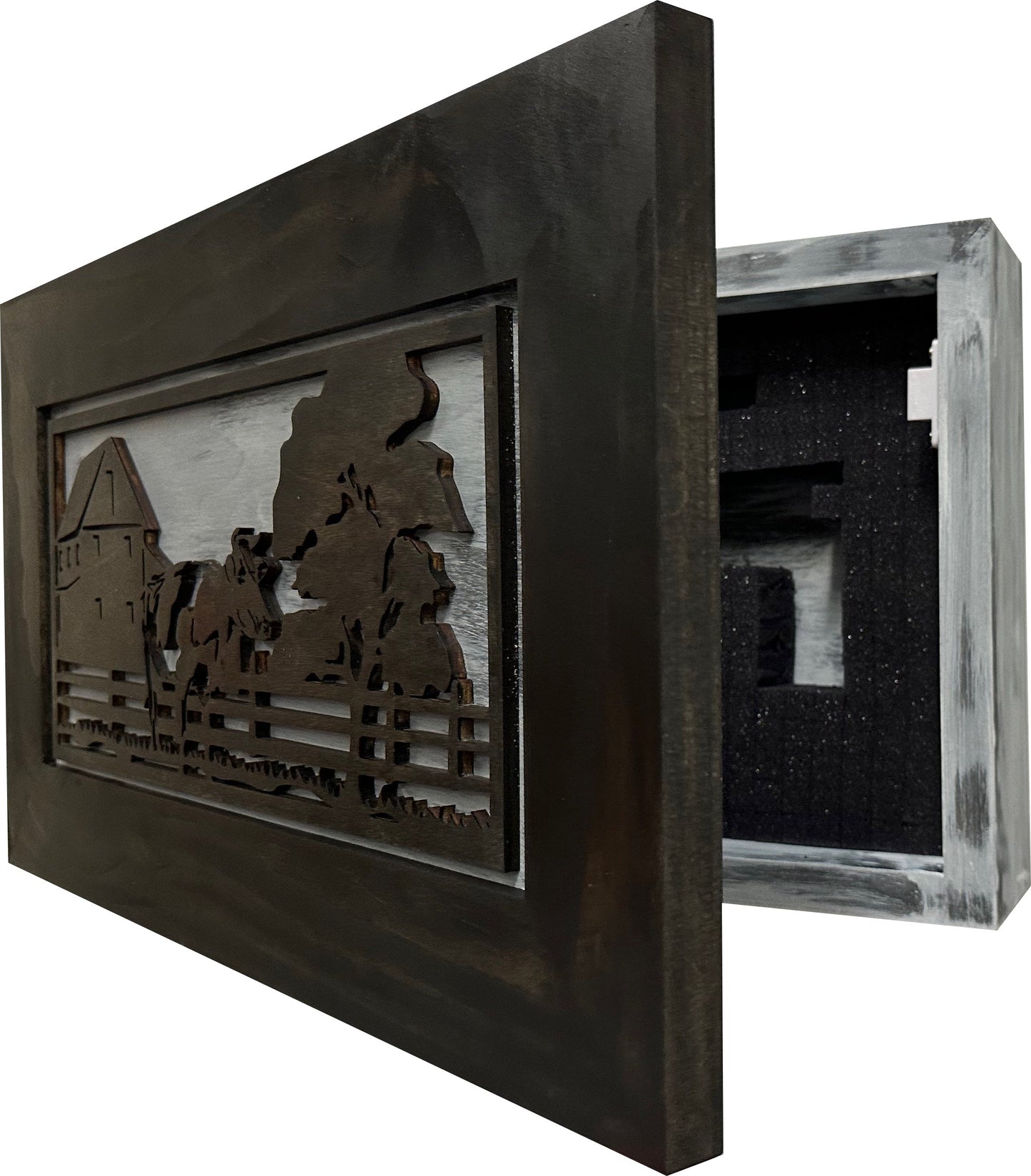 Bellewood Designs - Cow Farm Wall-Mounted Secure Gun Cabinet
