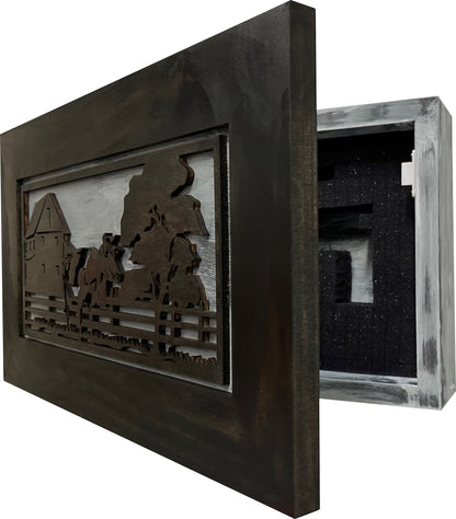 Bellewood Designs - Cow Farm Wall-Mounted Secure Gun Cabinet