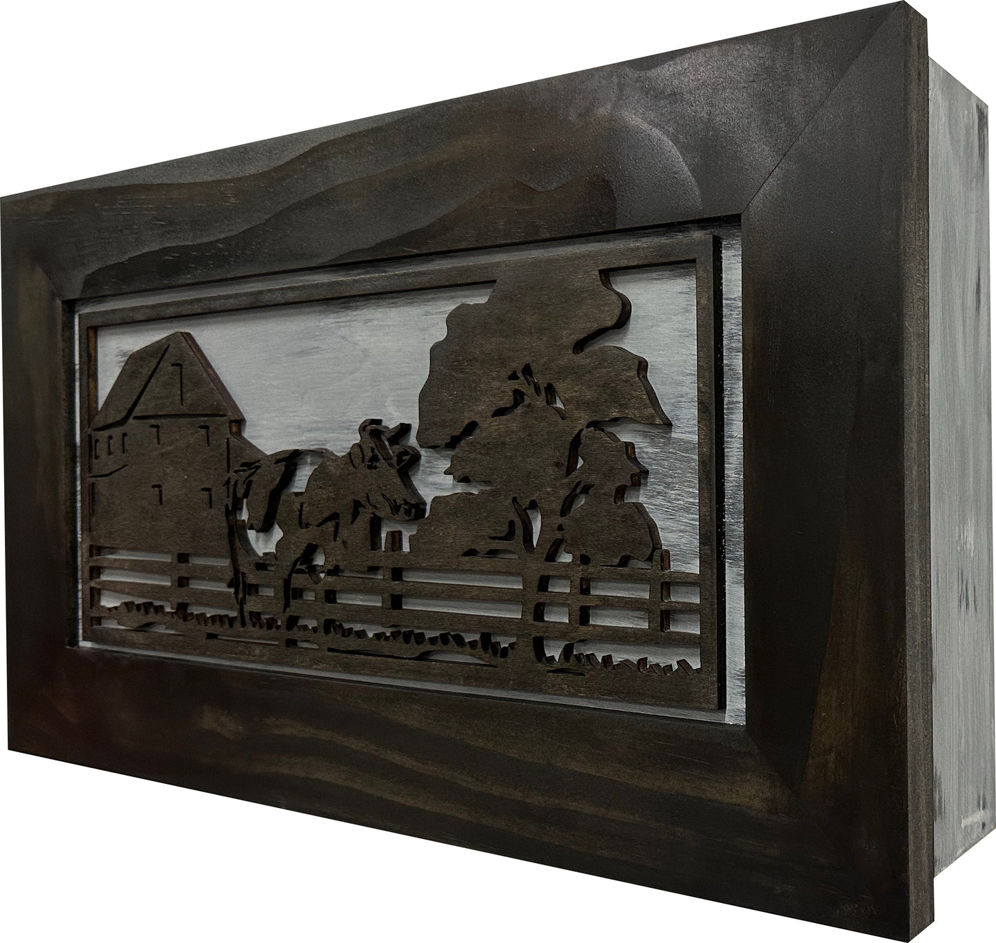 Bellewood Designs - Cow Farm Wall-Mounted Secure Gun Cabinet