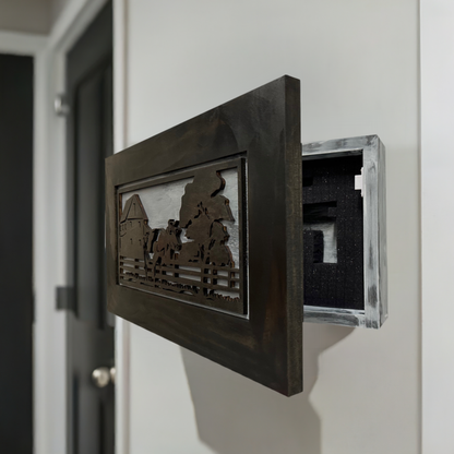 Bellewood Designs - Cow Farm Wall-Mounted Secure Gun Cabinet
