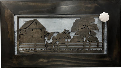 Bellewood Designs - Cow Farm Wall-Mounted Secure Gun Cabinet