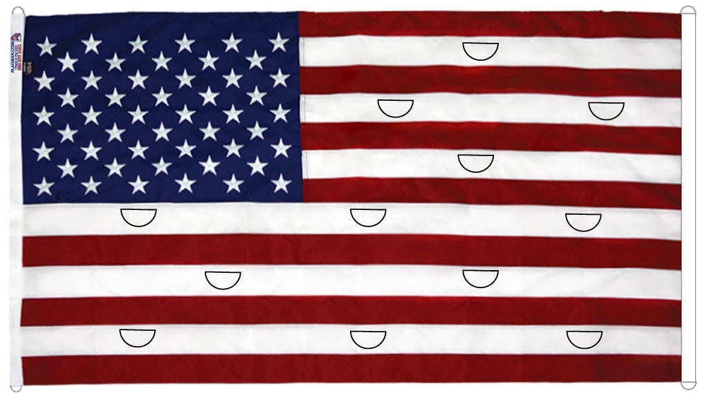 Flagman of America Polyester American Flag with Wind Slits for Hanging on Fire Trucks & Cranes *Made in USA*