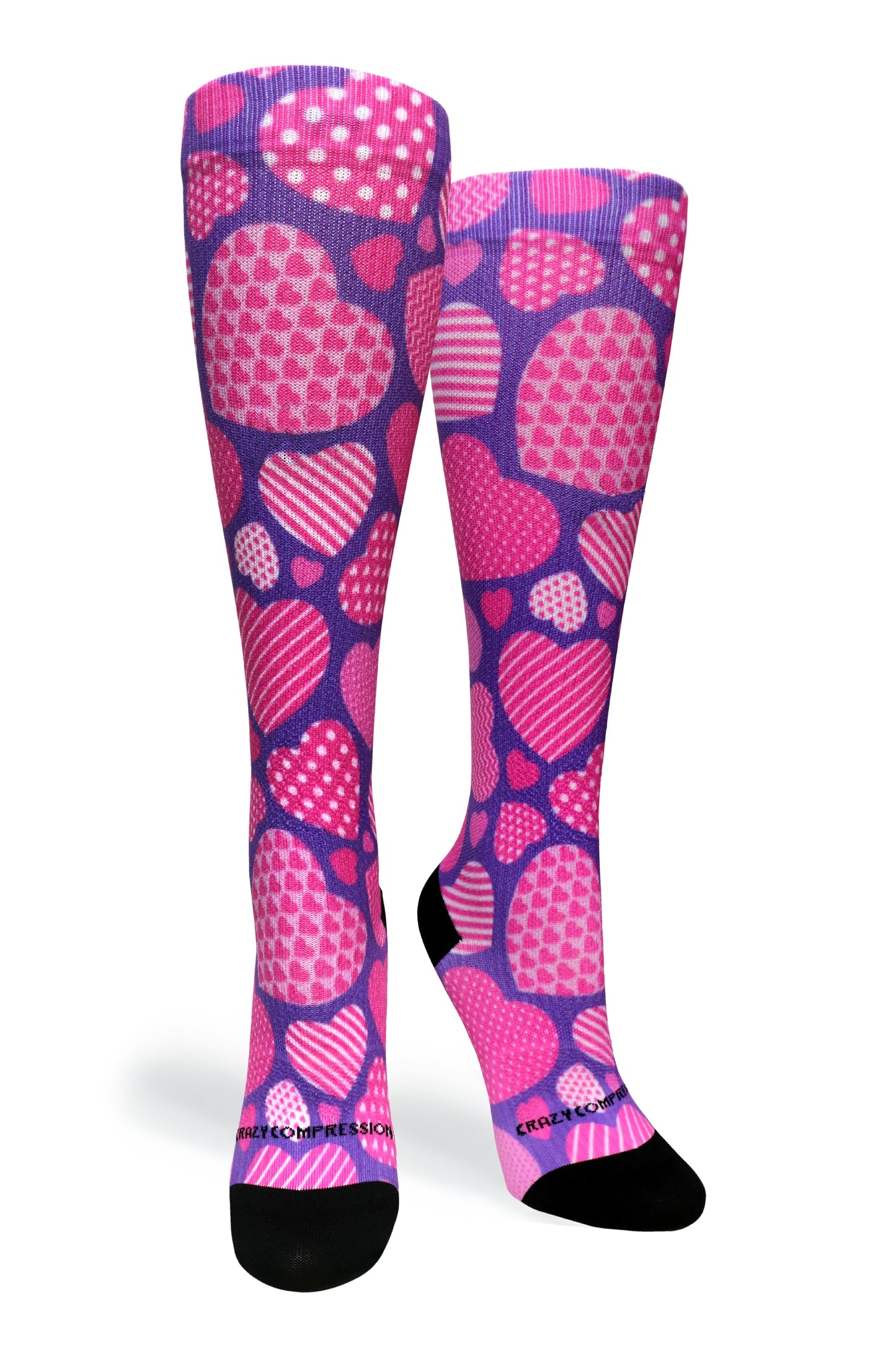 Crazy Compression Crazy Hearts - (Standard & Extra Wide)