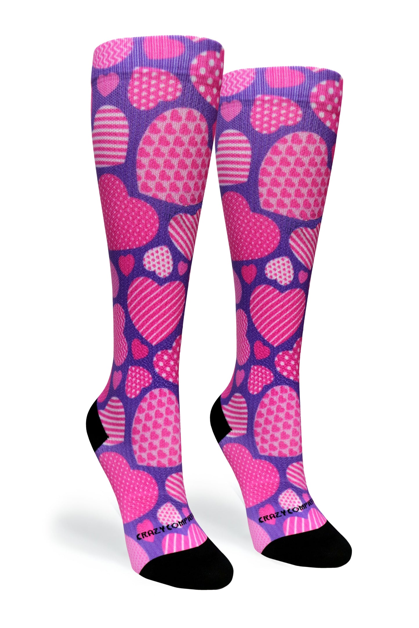 Crazy Compression Crazy Hearts - (Standard & Extra Wide)