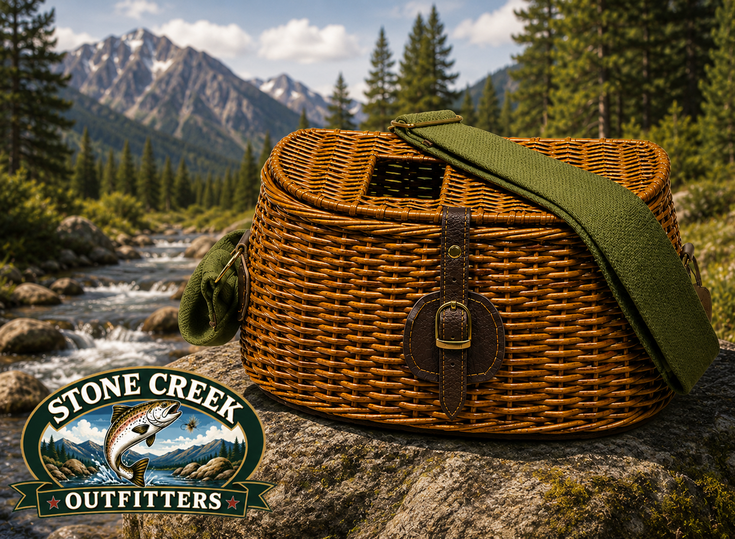 Stone Creek Standard Split Willow Creel w/ Strap
