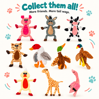 Dogline 12" Donkey Crinkle Flat Dog Toy
