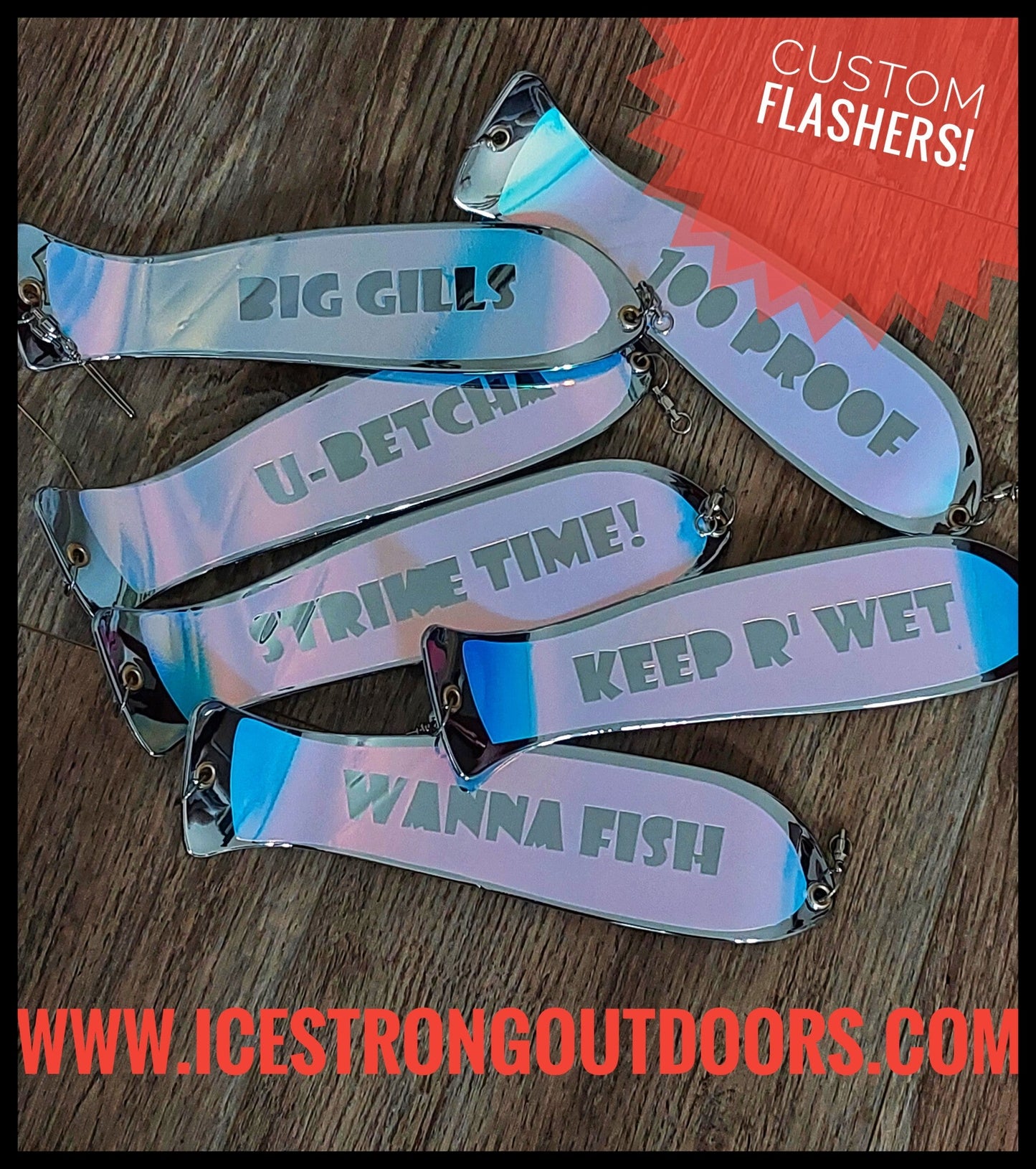 Ice Strong Outdoors - 10" Chrome / Glow Dual Fin Fishblade