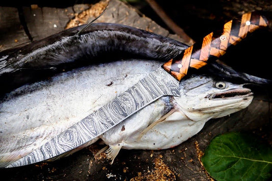 Texan Knives Custom Handmade Damascus Steel Fillet Knife for Sale | 13" Length