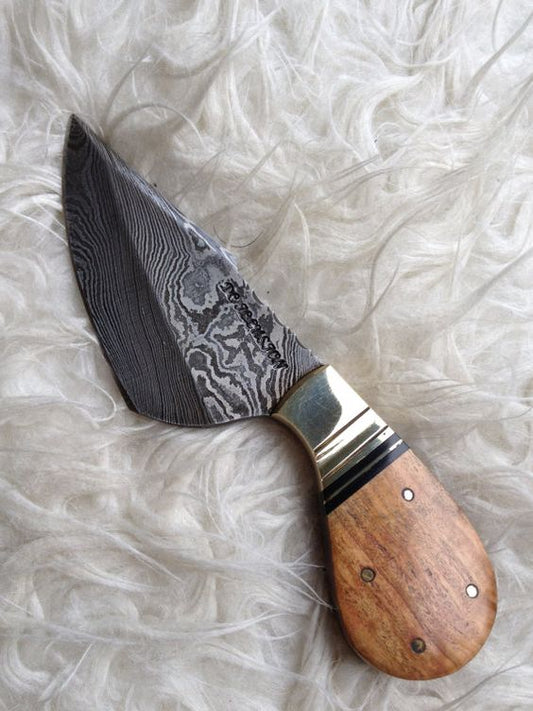 Texan Knives Custom Handmade Damascus Skinning Knife – 3" Blade