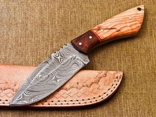 Texan Knives Custom Handmade Damascus Steel Survival Knife - 5" Blade