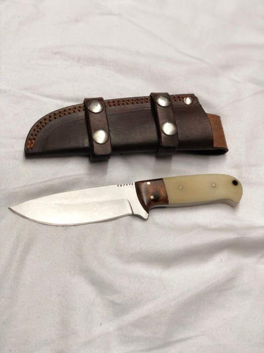 Texan Knives Custom Handmade J2 Steel Skinner Knife with Camel Bone Handle