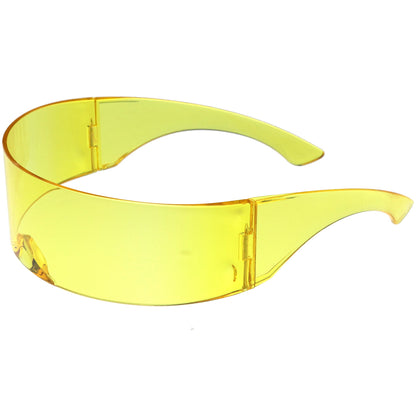 zeroUV Futuristic Retro Color Tinted Wrap Around Shield Sunglasses D175