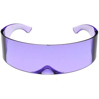zeroUV Futuristic Retro Color Tinted Wrap Around Shield Sunglasses D175