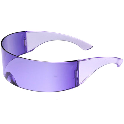 zeroUV Futuristic Retro Color Tinted Wrap Around Shield Sunglasses D175