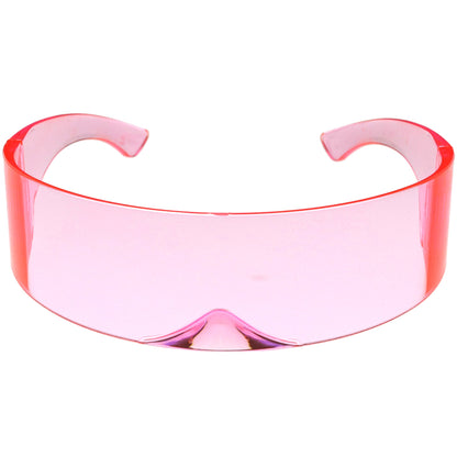 zeroUV Futuristic Retro Color Tinted Wrap Around Shield Sunglasses D175