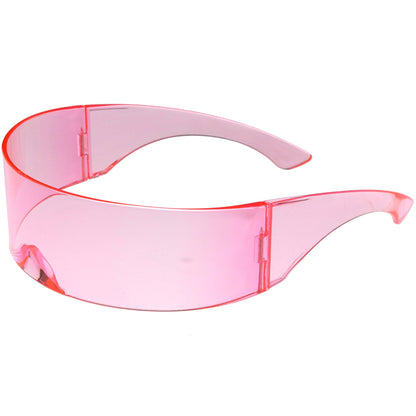 zeroUV Futuristic Retro Color Tinted Wrap Around Shield Sunglasses D175
