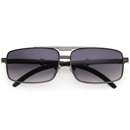 zeroUV  - Classy Dapper Neutral Metal Crossbar Square Sunglasses D245