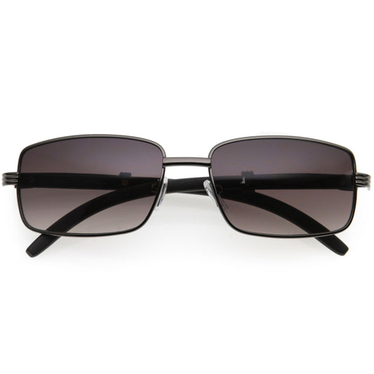 zeroUV  - Medium Dapper Sleek Metal Two-Tone Square Sunglasses D249