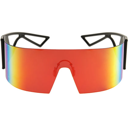 zeroUV 80s Retro Wrap Around One Piece Futuristic Sunglasses D305