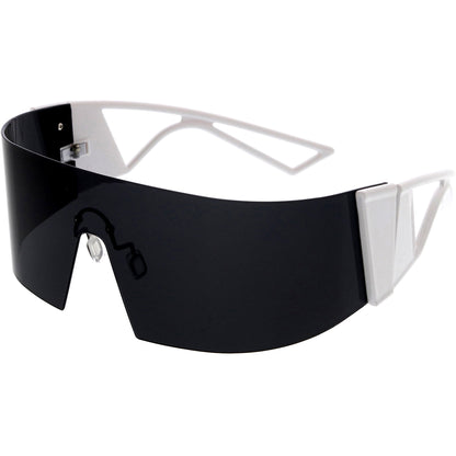 zeroUV 80s Retro Wrap Around One Piece Futuristic Sunglasses D305