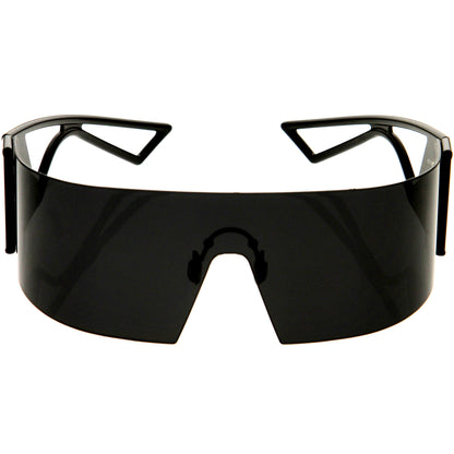 zeroUV 80s Retro Wrap Around One Piece Futuristic Sunglasses D305