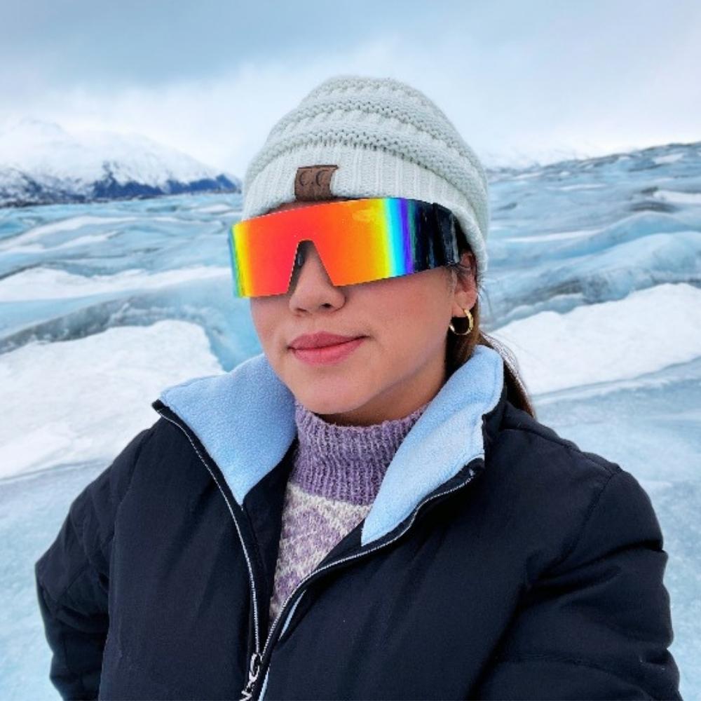 zeroUV 80s Retro Wrap Around One Piece Futuristic Sunglasses D305