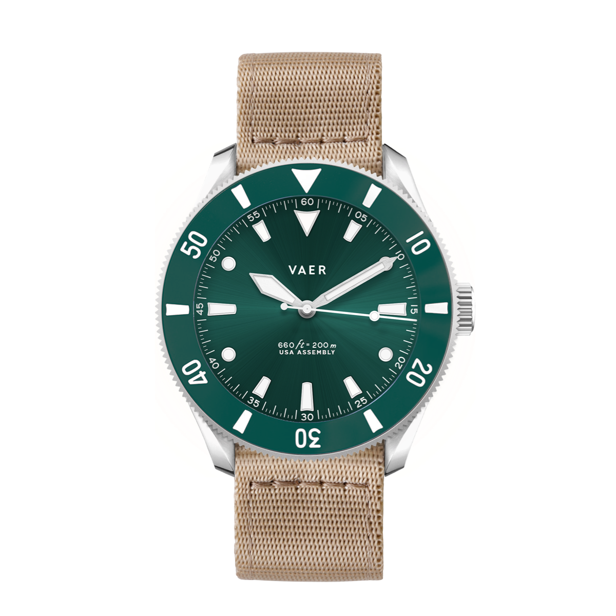 Vaer Watches D4 Meridian Green Solar - 38mm USA