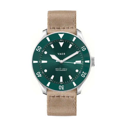 Vaer Watches D4 Meridian Green Solar - 38mm USA