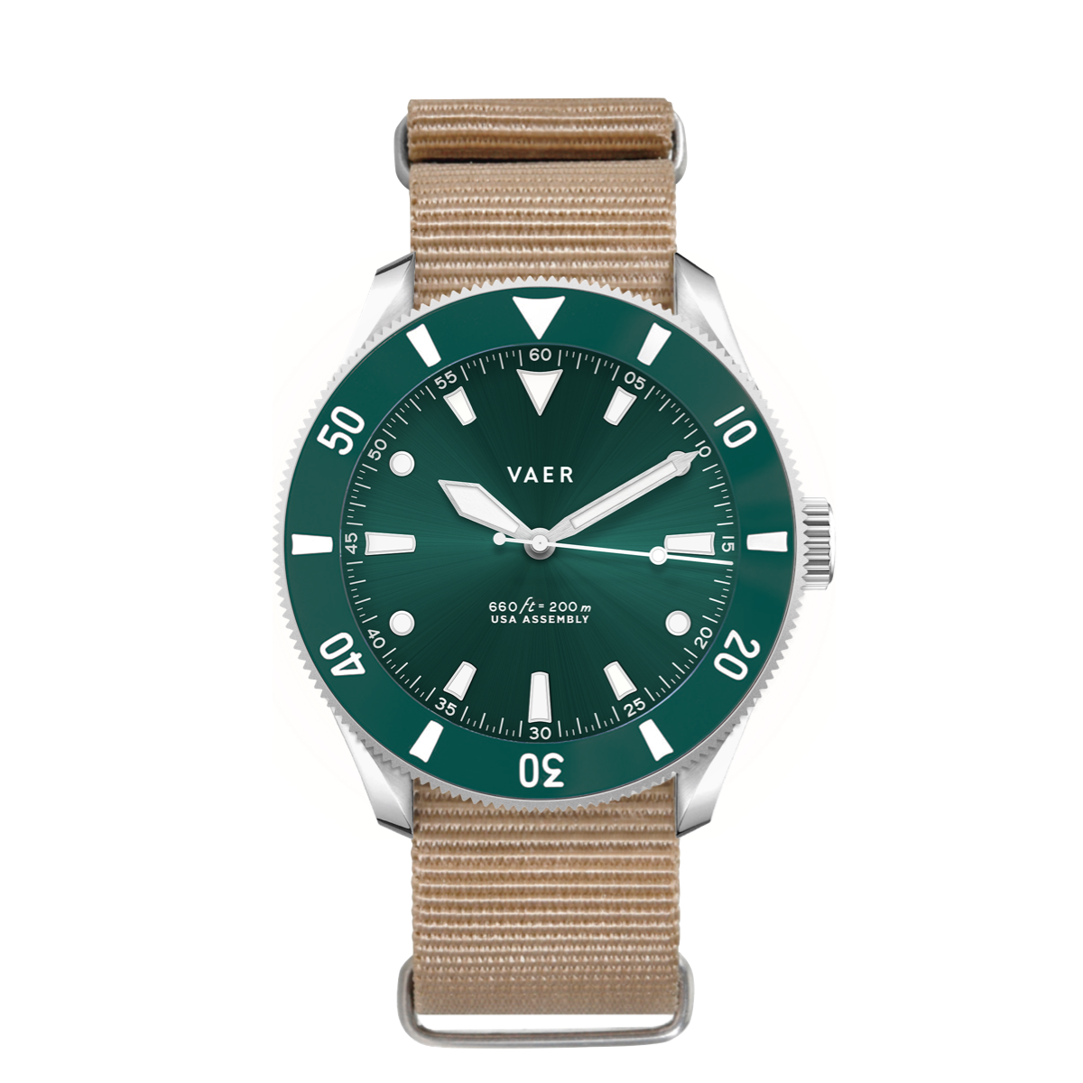 Vaer Watches D4 Meridian Green Solar - 38mm USA