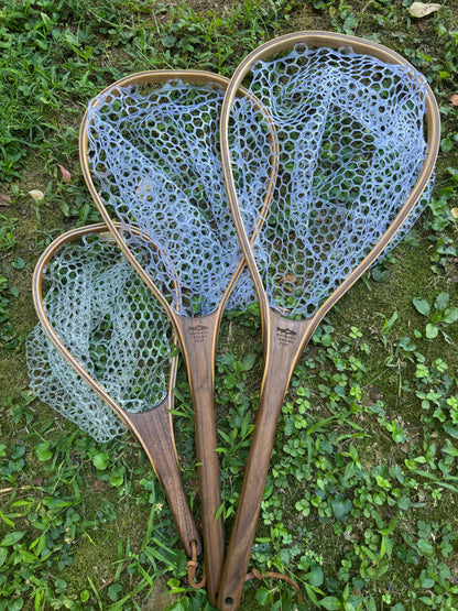 Wayward Trading Post Fat Jake 16"x12" - Brook Trout Engraved - Natural Fly Fishing Traditional Landing Net - Handcrafted & Made in USA