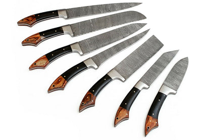 KBS Knives 07 PCS Custom Handmade Damascus Steel Kitchen Set