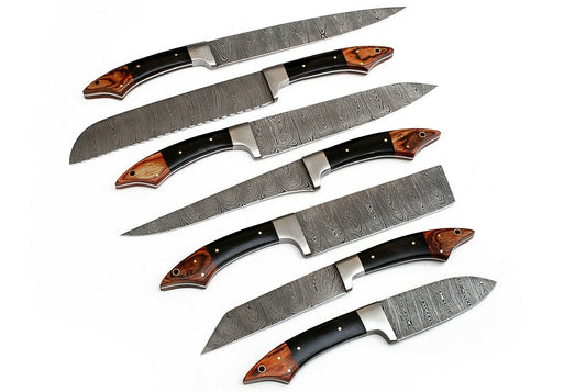 KBS Knives 07 PCS Custom Handmade Damascus Steel Kitchen Set