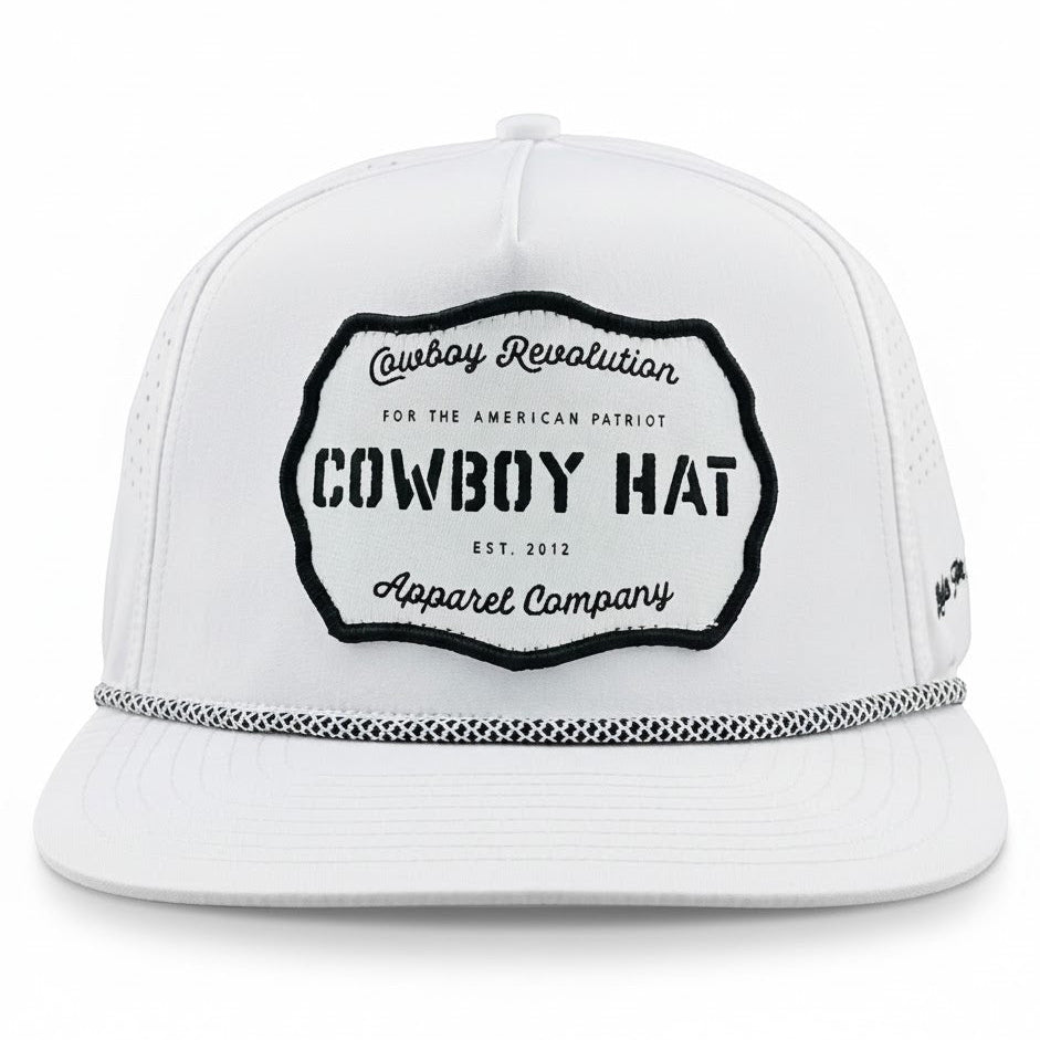 Cowboy Revolution “Cowboy Hat” Performance Patch Rope Hat - White