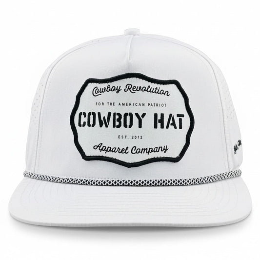 Cowboy Revolution “Cowboy Hat” Performance Patch Rope Hat - White