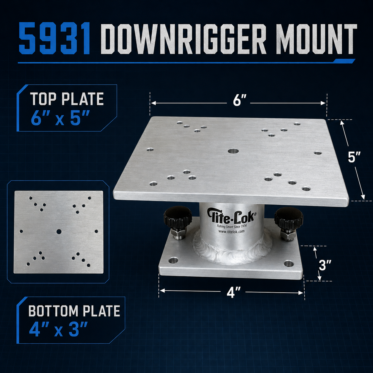 Tite-Lok Downrigger Plate Mount