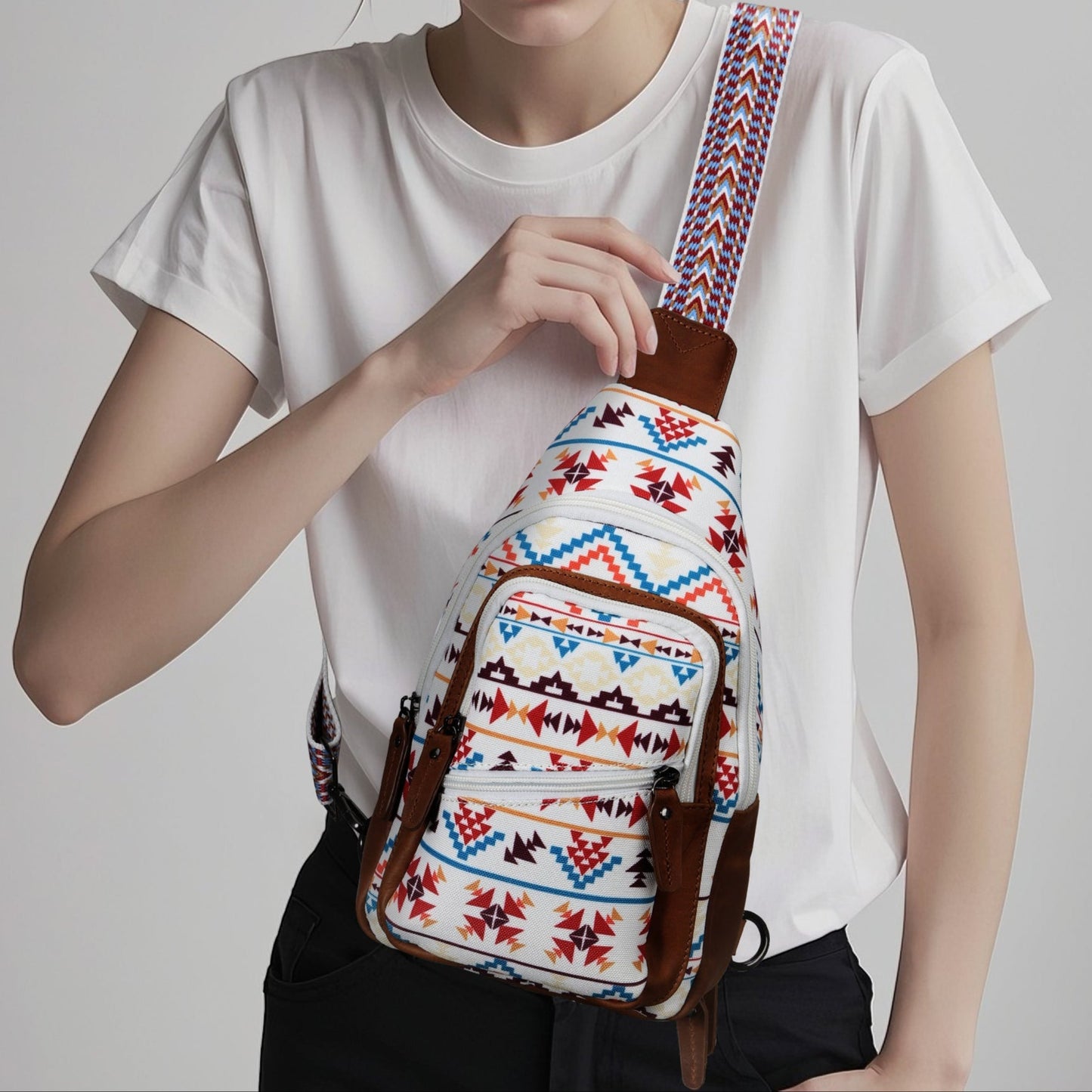 Concealed Carry Aztec Indie Canvas Sling by Lady Conceal