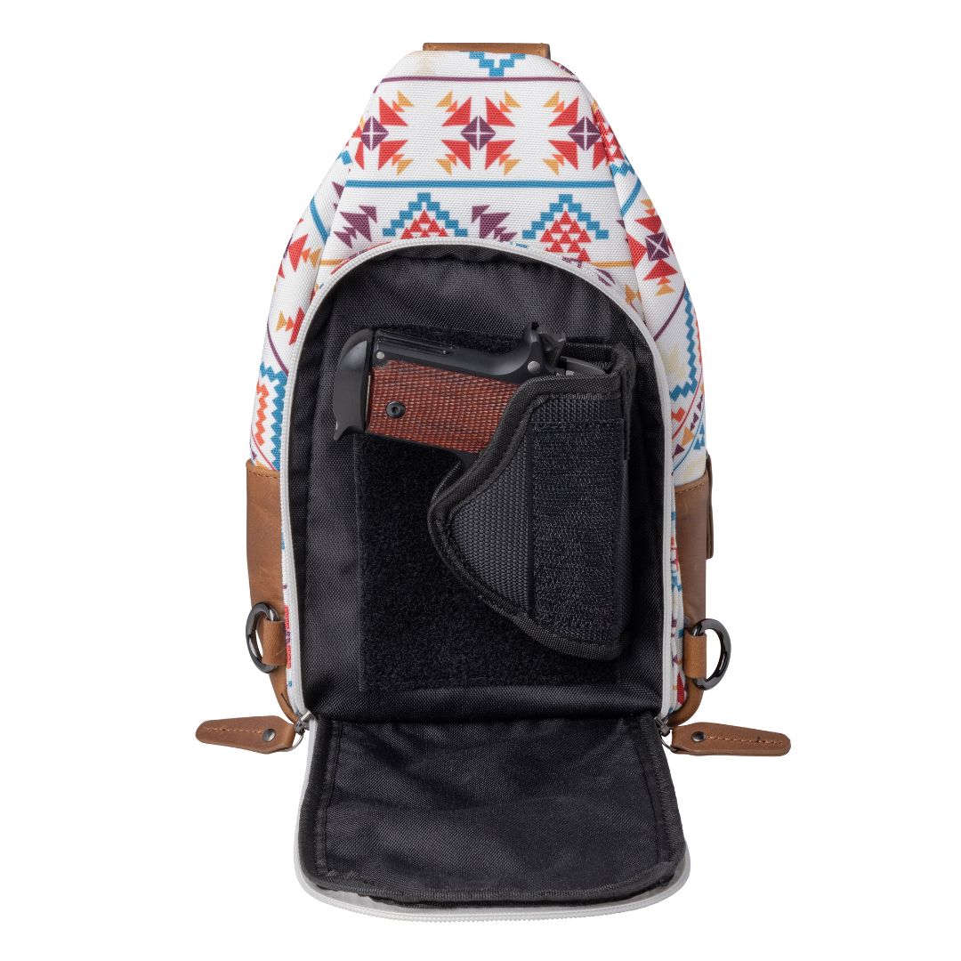 Concealed Carry Aztec Indie Canvas Sling by Lady Conceal