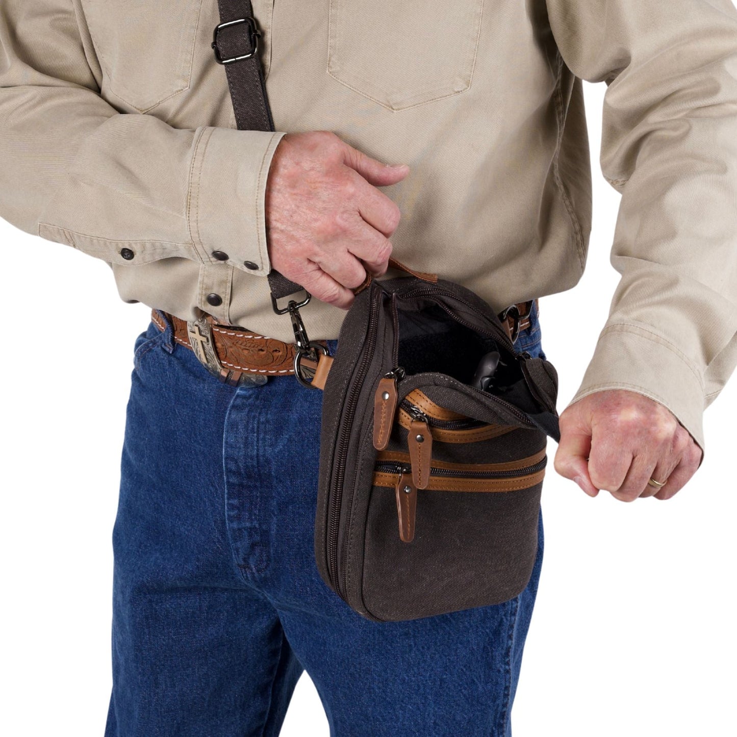 Concealed Carry Unisex Jax Canvas Crossbody by Lady Conceal