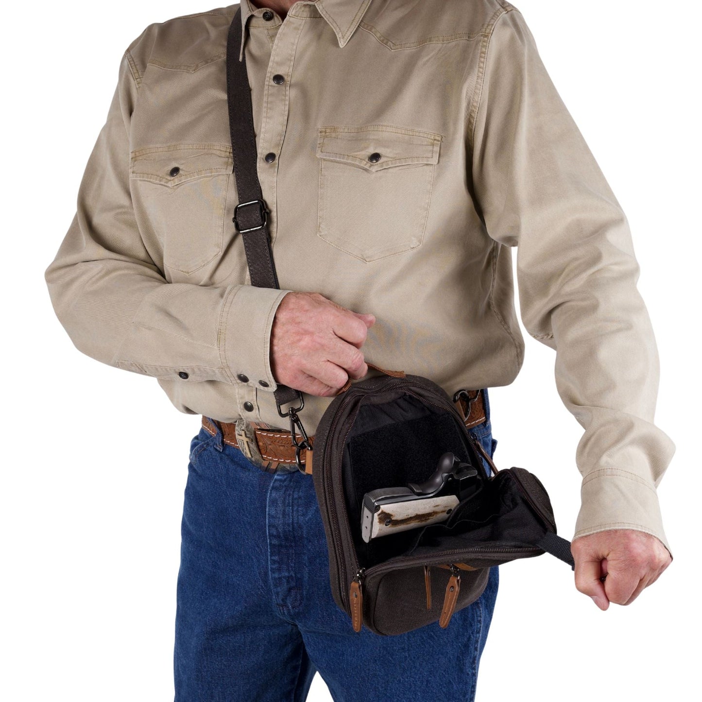 Concealed Carry Unisex Jax Canvas Crossbody by Lady Conceal