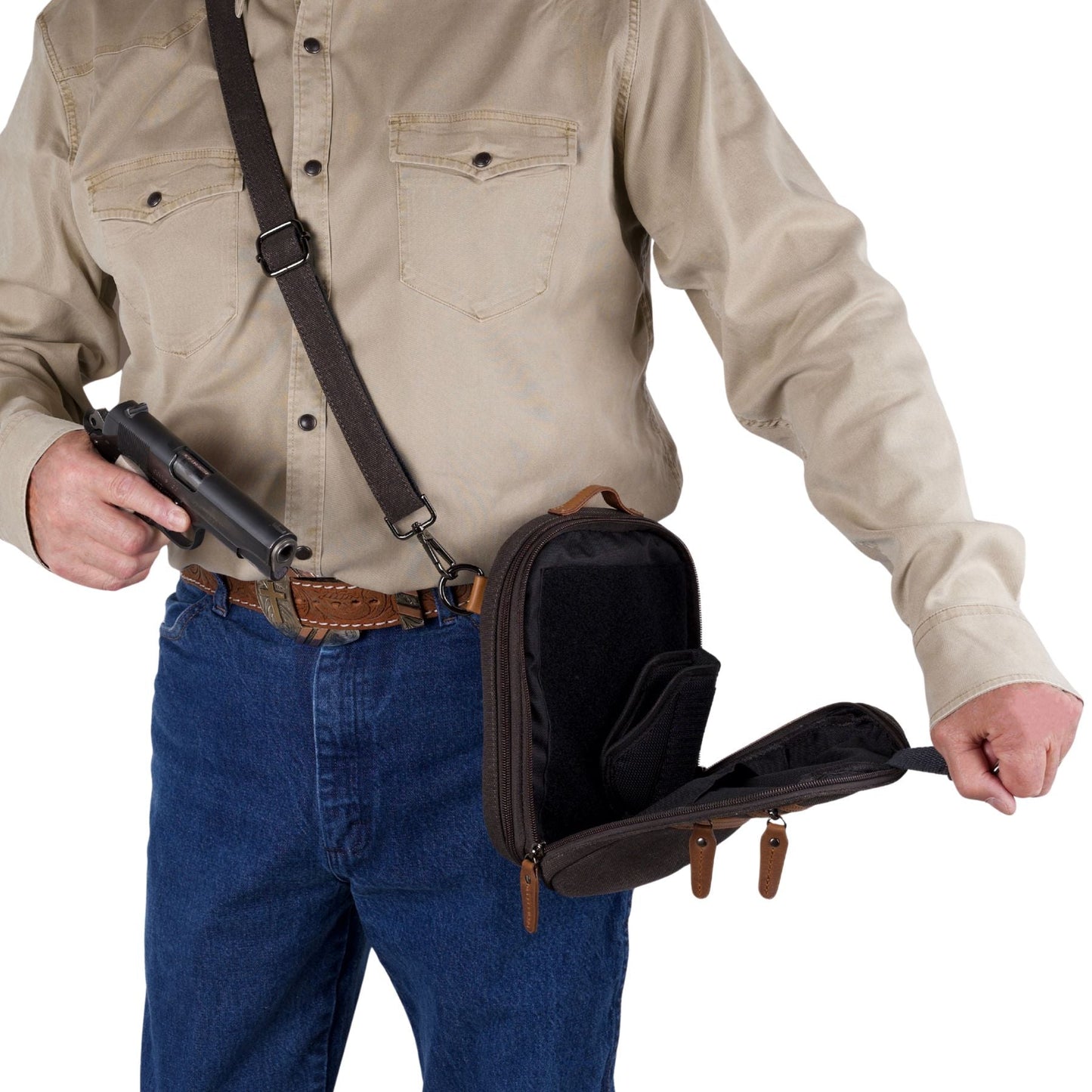 Concealed Carry Unisex Jax Canvas Crossbody by Lady Conceal