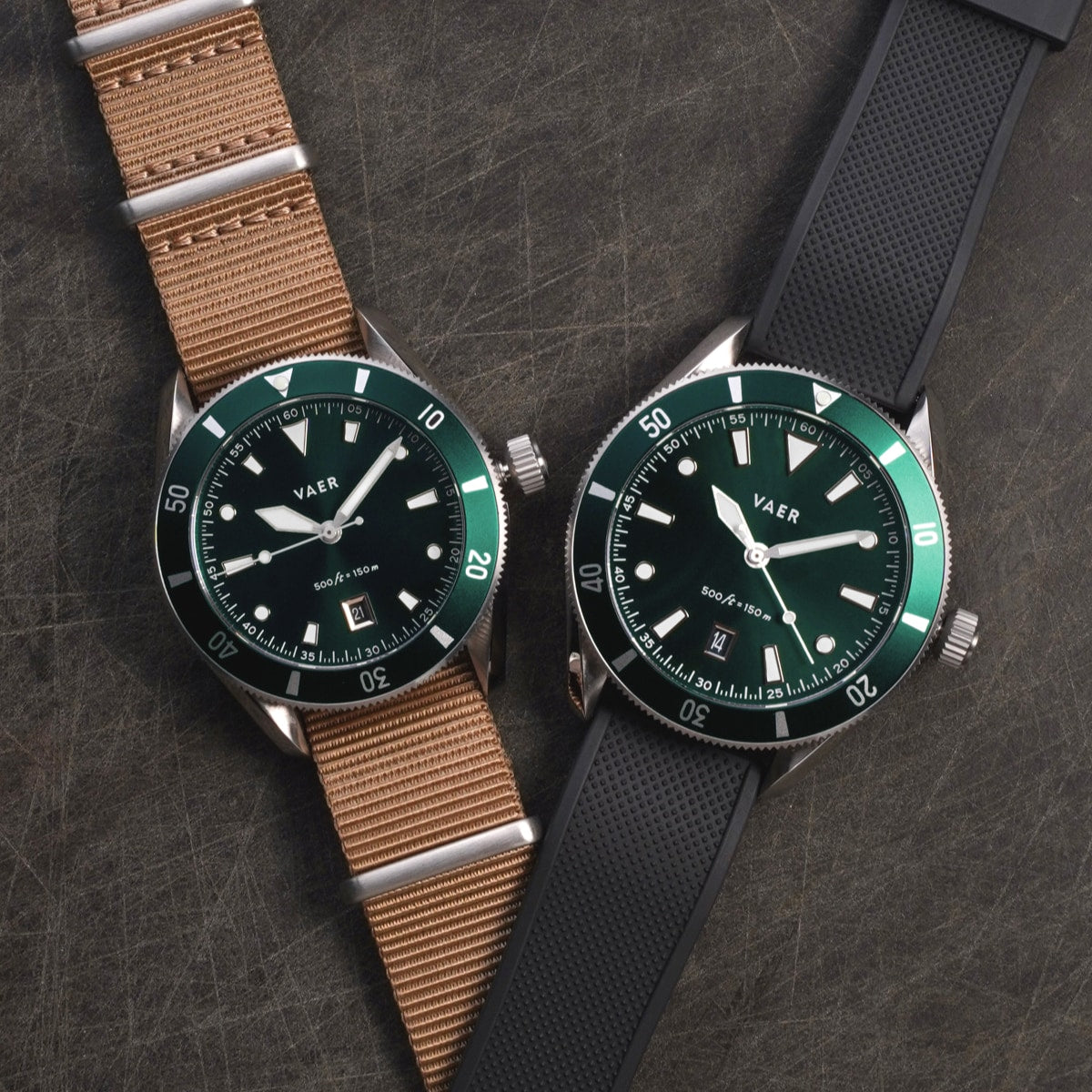 Vaer Watches DS2 Meridian Green - Quartz 42mm