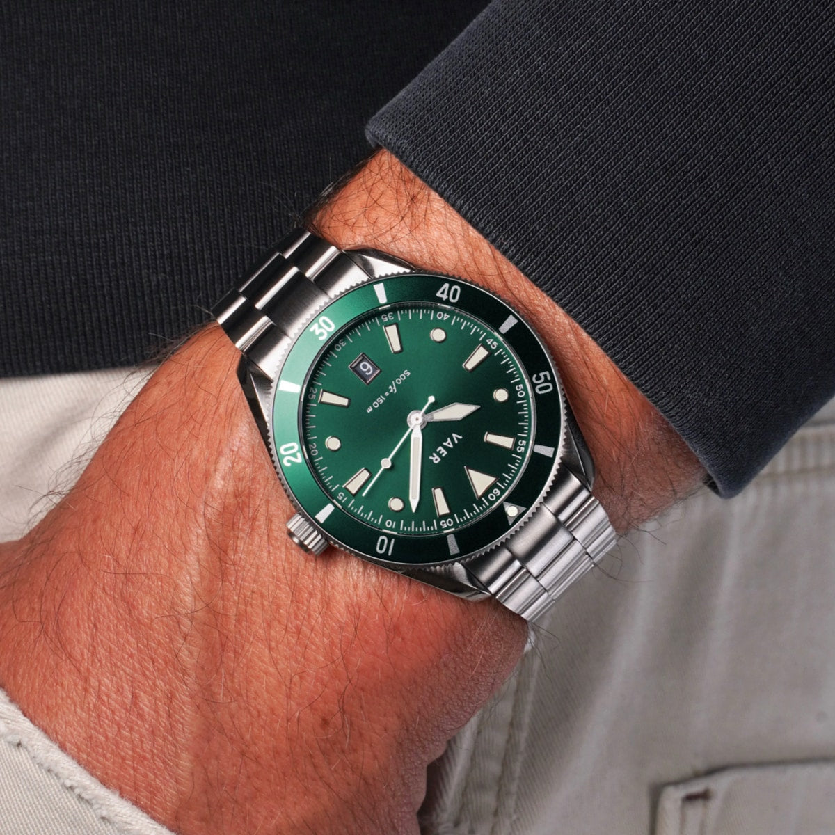 Vaer Watches DS2 Meridian Green - Quartz 42mm