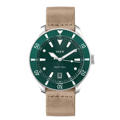 Vaer Watches DS2 Meridian Green - Quartz 42mm