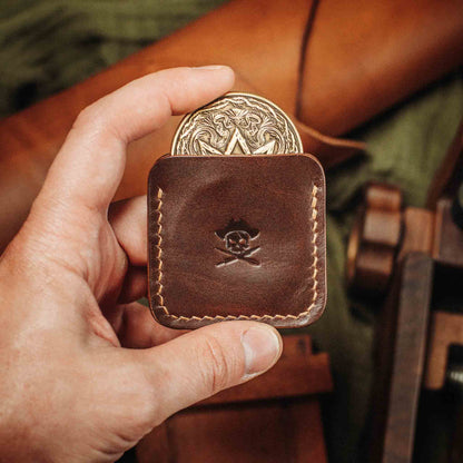 Pirate Goods Challenge Coin Holder - Peso Pocket v3 | Leather Coin Case | Handcrafted EDC